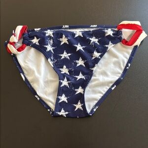 Xhilaration Blue and White Bikini Bottom with Star Pattern